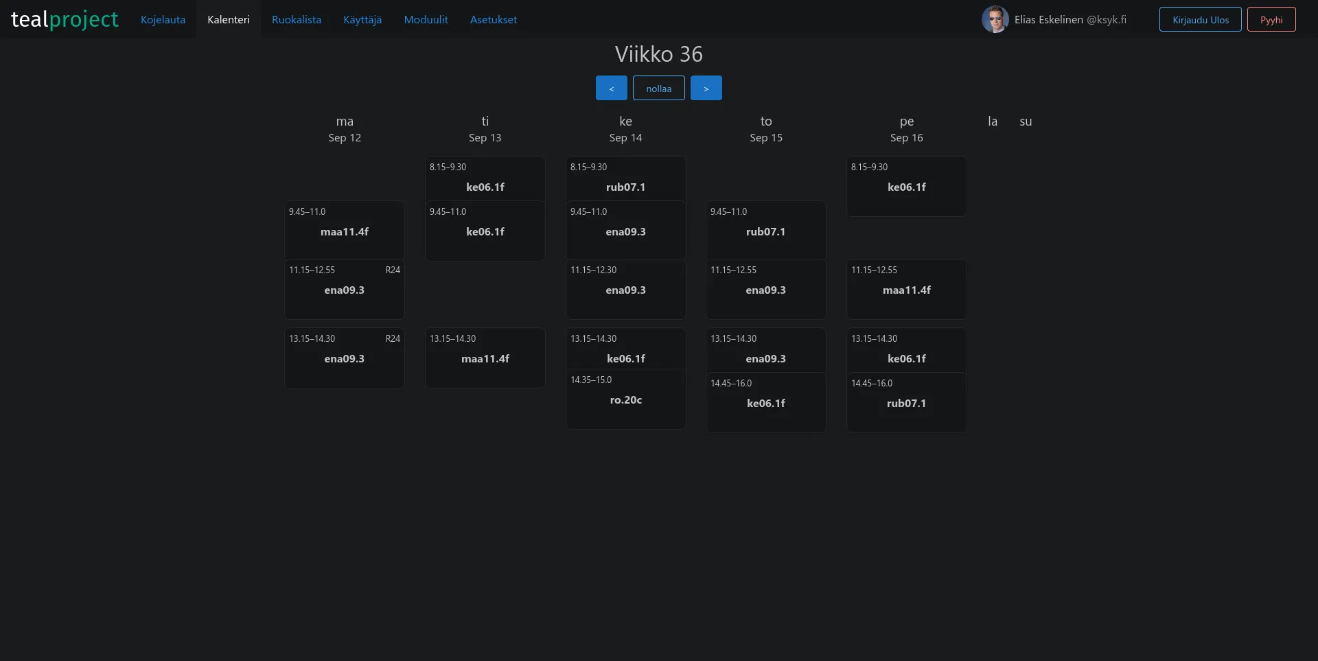 screenshot of Tealproject